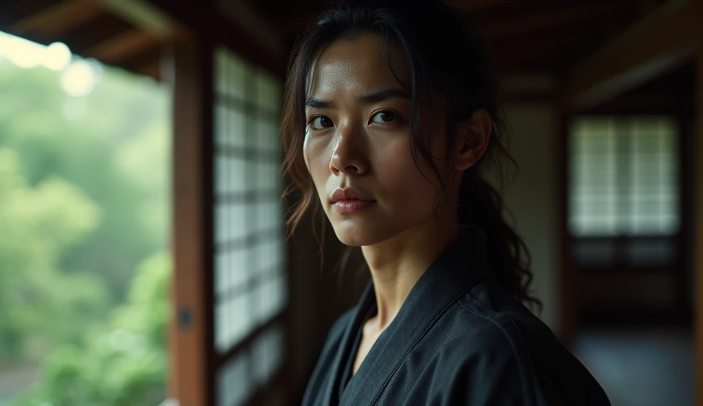 1girl, beautiful detailed female japanese woman, young, japan, japanese face, short, thicc, natural, natural lashes, no makeup, glistening sweat, pale skin, thin face, skinny face, traditional clothing, arafed woman, japanese farmer, japan harvest, japan rural travel, japanese woman, traditional japan, edo style, rural japan, yukata, kimono, head covering, paddy field, impoverished, disheveled, farmer, farming, messy thick luscious hair, jet black hair, tied short hair, detailed face, penetrating eyes, beautiful detailed lips, extremely detailed skin, detailed clothing, colorful clothing, (best quality,4k,8k,highres,masterpiece:1.2),ultra-detailed,(realistic,photorealistic,photo-realistic:1.37), natural lighting, warm color tones, cinematic composition