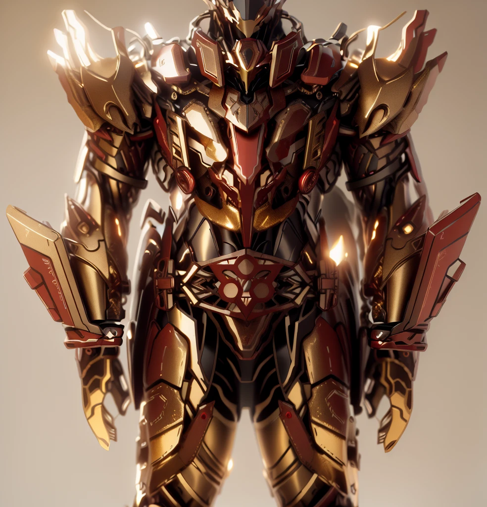 Keep the original image，No changes made，Keep the red image，Red is the main color tone。Can become brighter Red and golden，Red and golden are the main colors，Red and golden，Some Red and golden，Red and golden（Ensure its layering and armor texture）