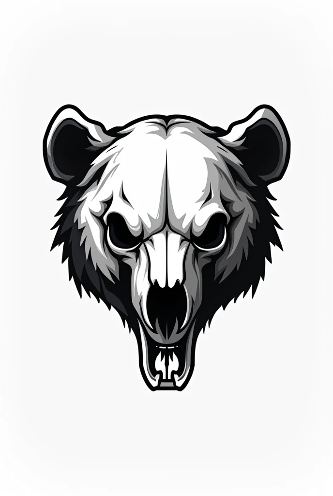 black and white logo. Skull of a bear.