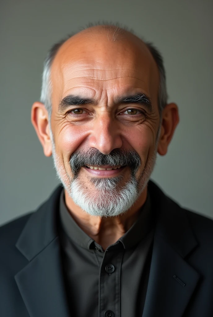 Make me a Kurdish well-groomed uncle as profile picture with bald head and moustache