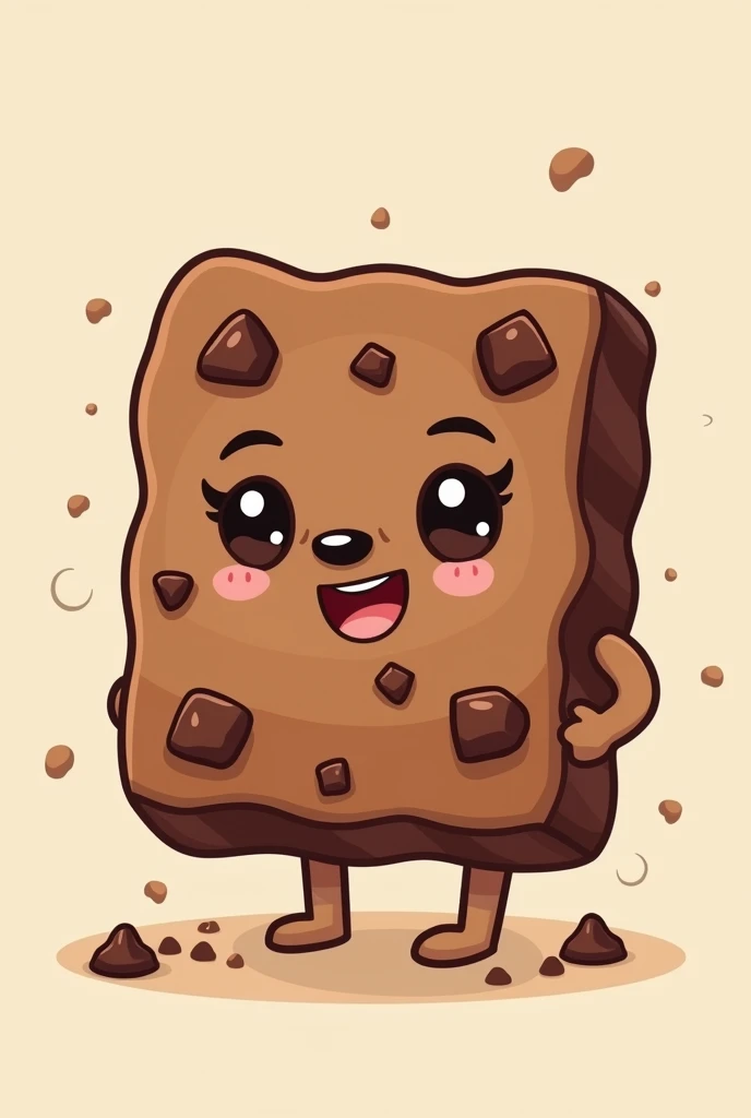 Small chocolate chip brownie shaped male character for logo 