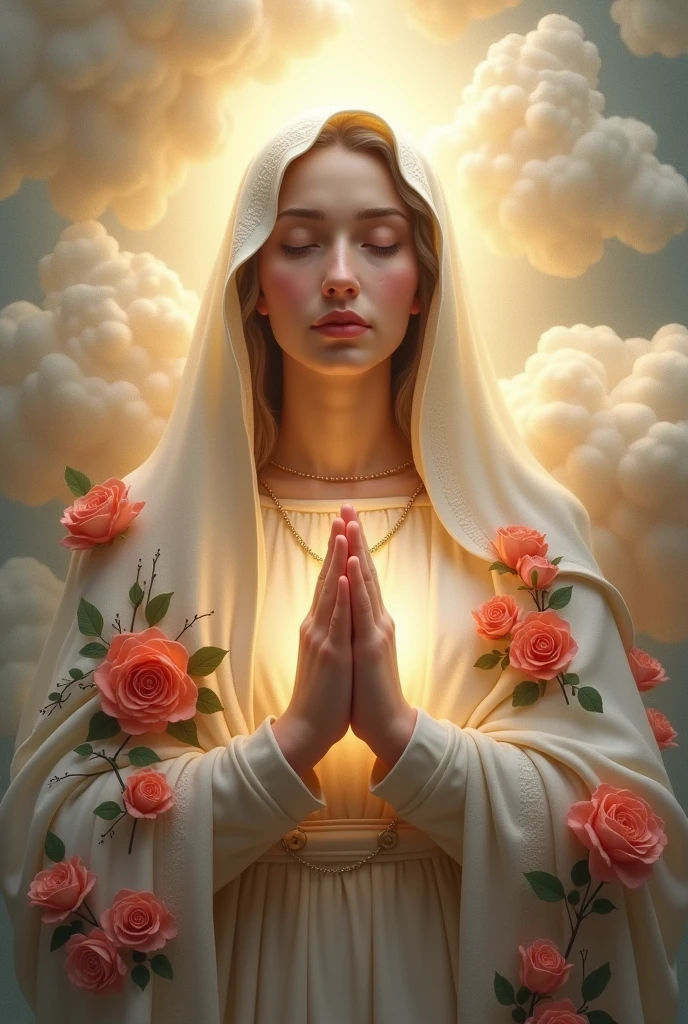 Make me like the Virgin Mary but with roses


