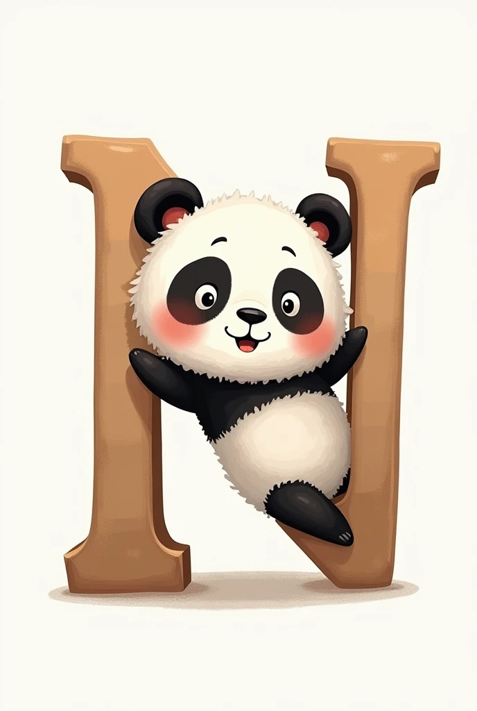Decorate letter N with panda