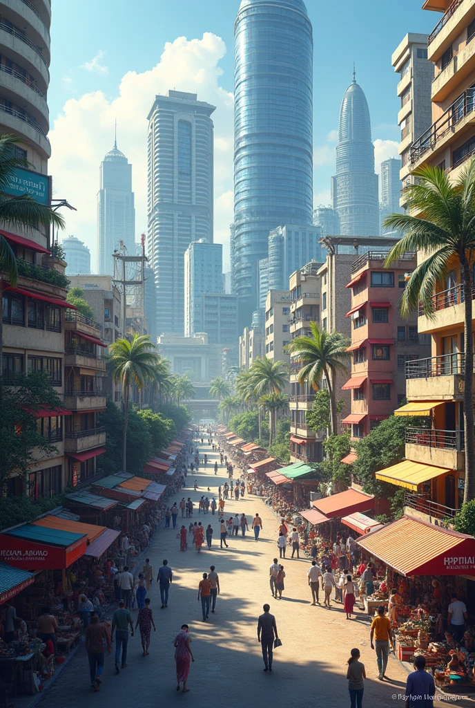 Indore City Setting**: Illustrate a bustling cityscape of Indore with modern buildings and busy streets.