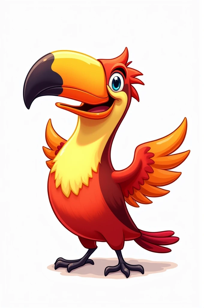 Make me a toucan mascot, com o fundo branco.