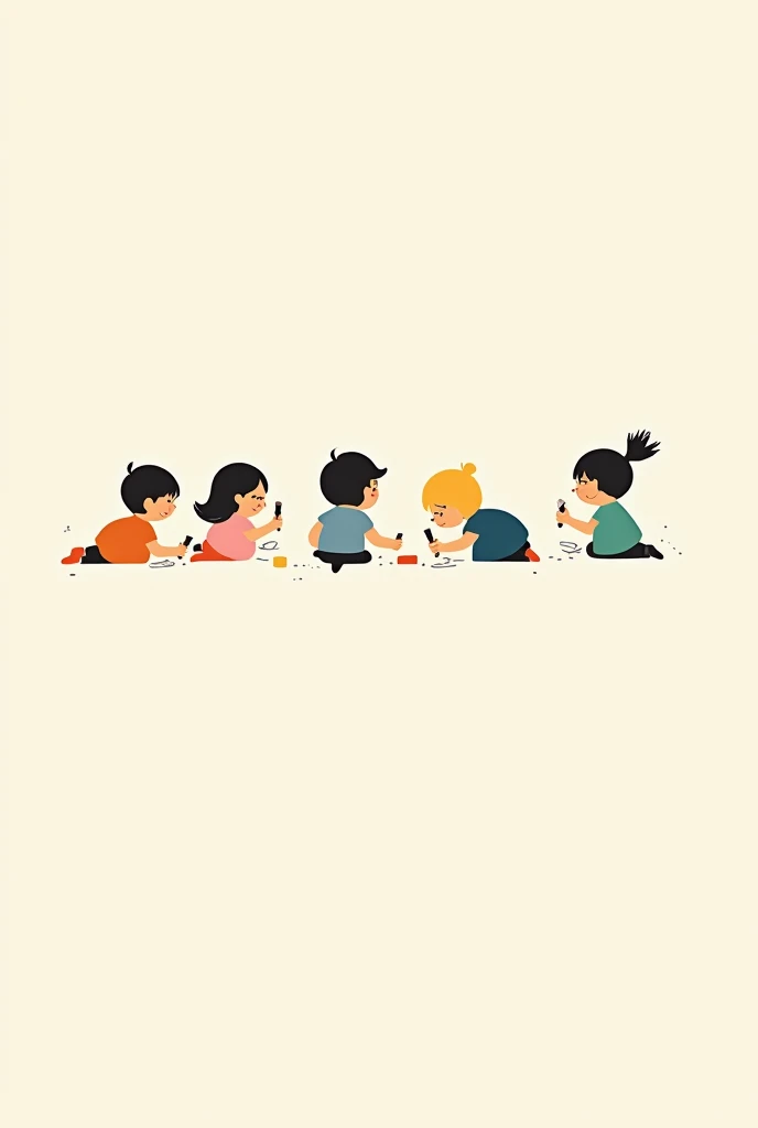 Cartoon,minimalism,Boys and girls drawing
