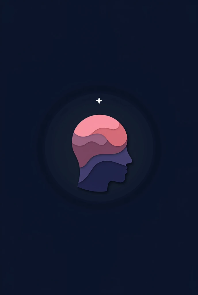 Create a logo for a mental health app that has dark colors and pink and violet tones