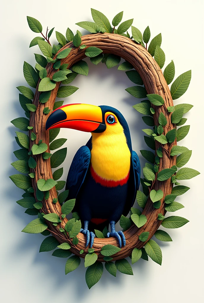 Decorate letter O with a larger toucan