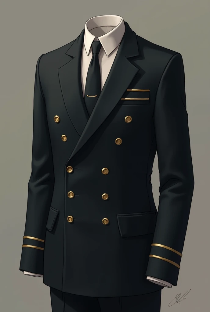 I want a uniform with a tie, very imposing and beautiful, and I want both versions, one with gold buttons and the other with silver buttons