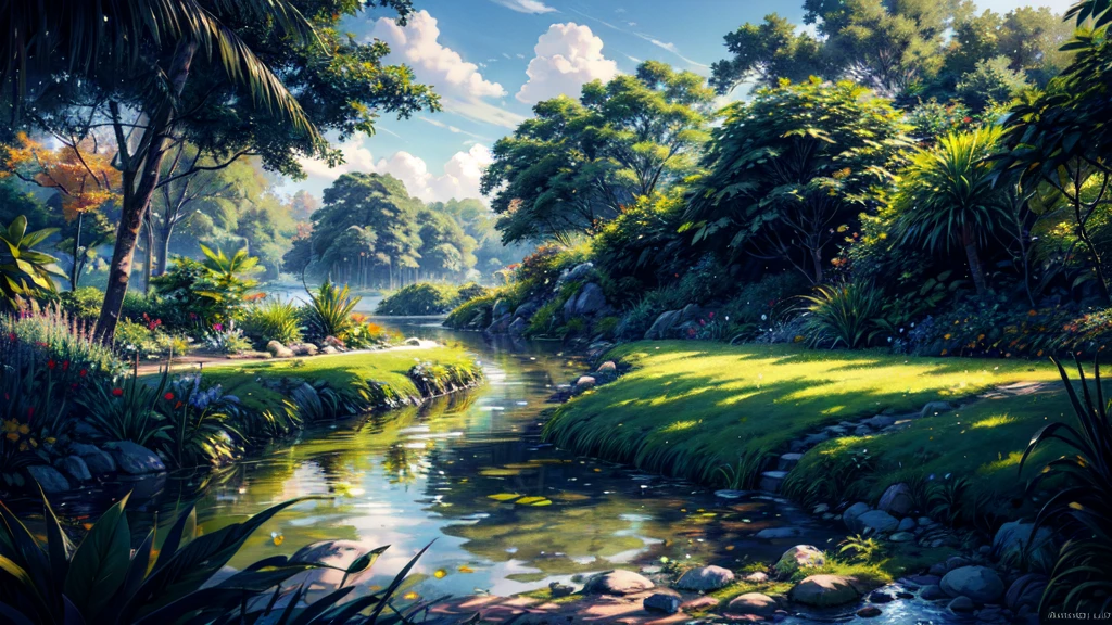 (best quality,32k ,32k, highres,masterpiece:1.2),ultra-detailed, style raw (realistic,photorealistic,photo-realistic:1.37),landscape,garden,nature,mango trees,mangoes,fresh fruits,vibrant colors,serene atmosphere,lush greenery,abundant foliage,garden path,peaceful setting,riverside view,tranquil water,mango aroma,sunlit scenery,soft sunlight filtering through the leaves,golden hour lighting,dappled shadows,rippling water,symmetrical layout,meticulously manicured lawns,tall grasses swaying in the breeze,sounds of nature,escaping to a tropical paradise,magical escape,getting lost in nature,refreshing and rejuvenating experience,warm and inviting,calm and soothing ambiance,relaxation and tranquility,natural beauty at its finest