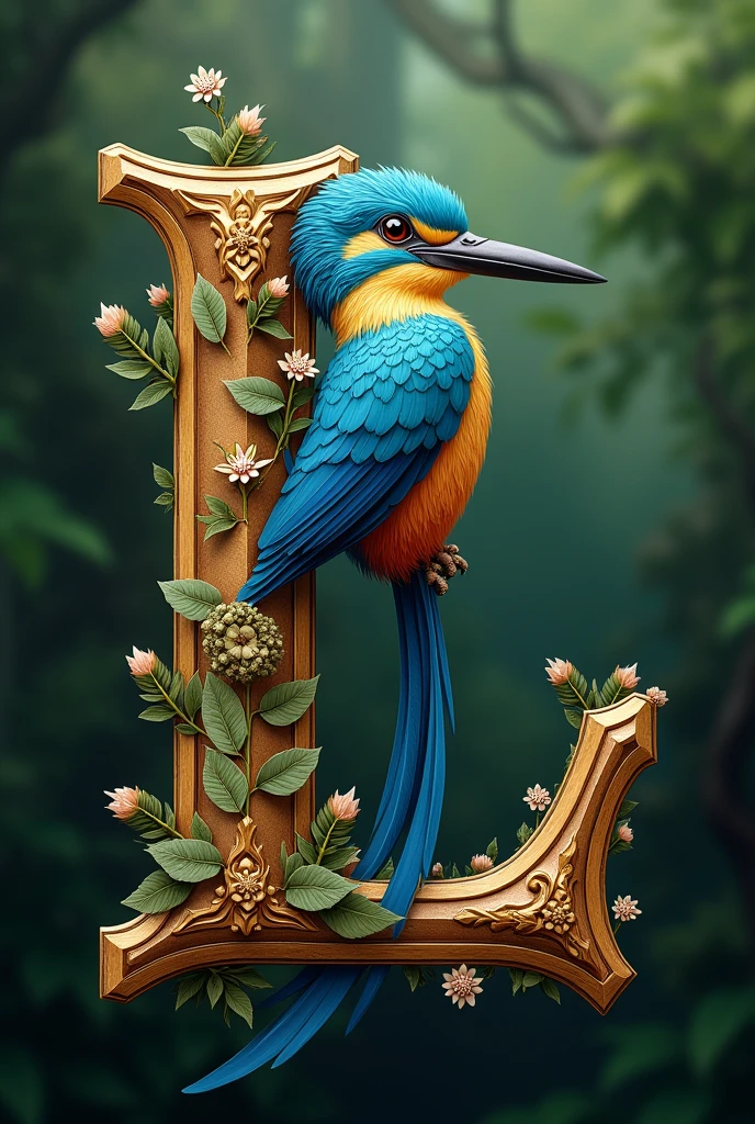 Decorate letter L with barranqurero bird