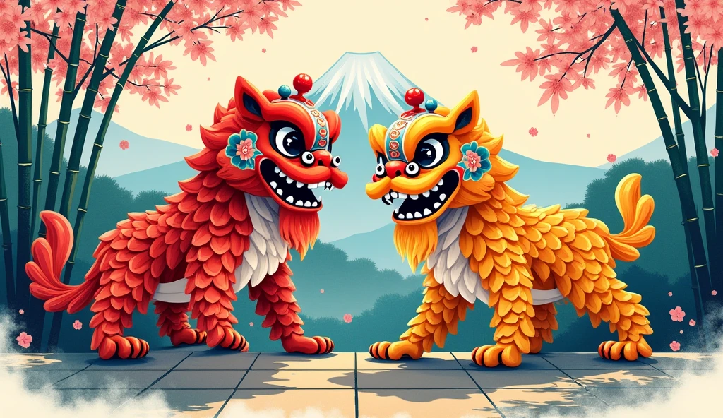 Lucky charm, graphic art of Japan's "Two Colorful Lion Dance"
If you're like Picasso, it's graphic art
Graphic art like Katsushika Hokusai
watercolor painting
complex art
be refined and calm
Very gorgeous
A gorgeous design that brings happiness
traditional Japanese scenery
Bamboo bushes, bamboo leaves, cherry blossoms, Mt. Fuji
Pretty cool
chic and modern design
4k