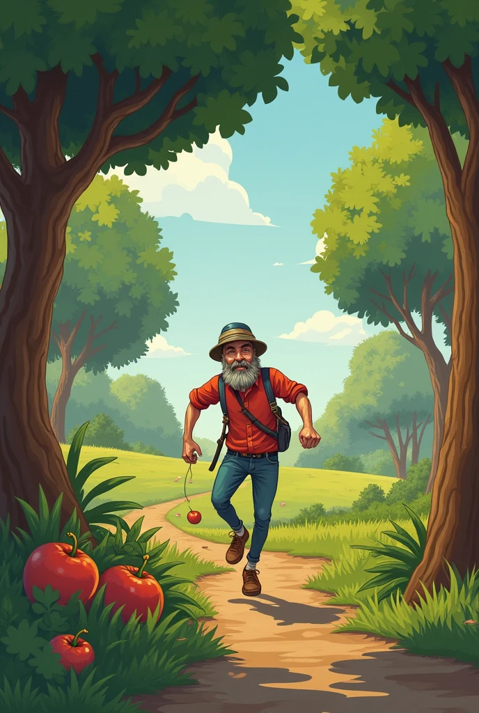 The Lazy Man & The God's Plan
Copyright@ Bedtimeshortstories.com
A long time ago, there lived a very lazy man who always looked for an easier way to feed himself. One day, while he was searching for food, he saw a big fruit farm. As he looked around, he didn't see anyone guarding the fruits on the tree.
At once, he decided to steal some fruits. As soon as he walked into the farm and started to climb the tree, a farmer saw him and chased the lazy man. He ran for his life and reached in the forest nearby and went inside it to hide.