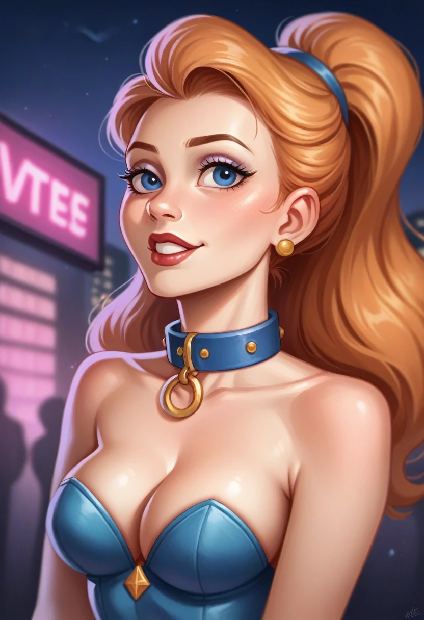 AshaDisney, 1 girl, Woman, collars, , (Masterpiece artwork, best qualityer: 1,2), (Depth of field: 1,1), Dance, ssmile, seduction, city at night, Masterpiece artwork, highness, face perfect, picture-perfect, detailedeyes, sharp focus, 