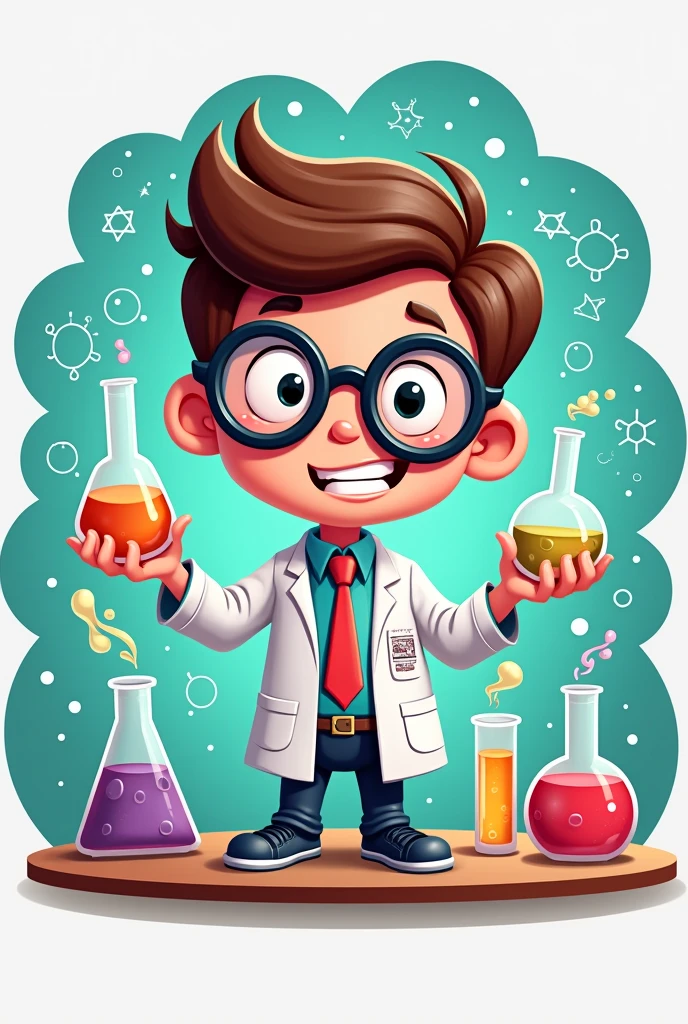 Make me an icon of a pre-university chemistry circle for a WhatsApp group that is funny