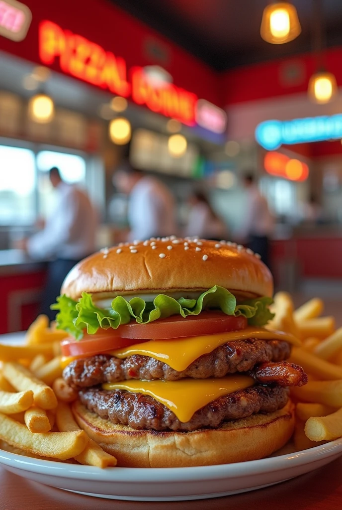 We sell classic fast food like hamburgers, hot dogs, pizza, skewers chicken or meat , and French fries.
Todas las imágenes claras