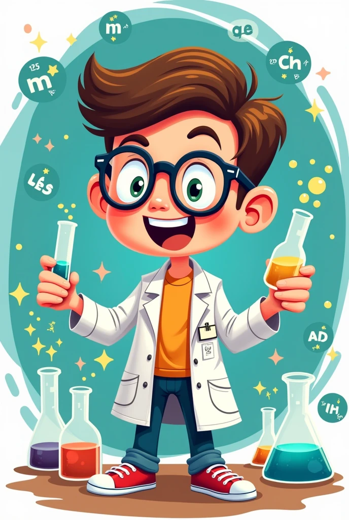 Make me an icon of a pre-university chemistry circle for a WhatsApp group that is funny