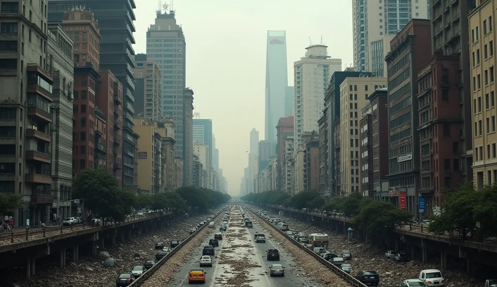 City of Sao Paulo in chaos 