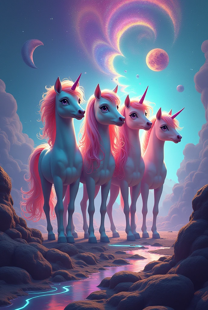 4 ponies getting high and hallucinating