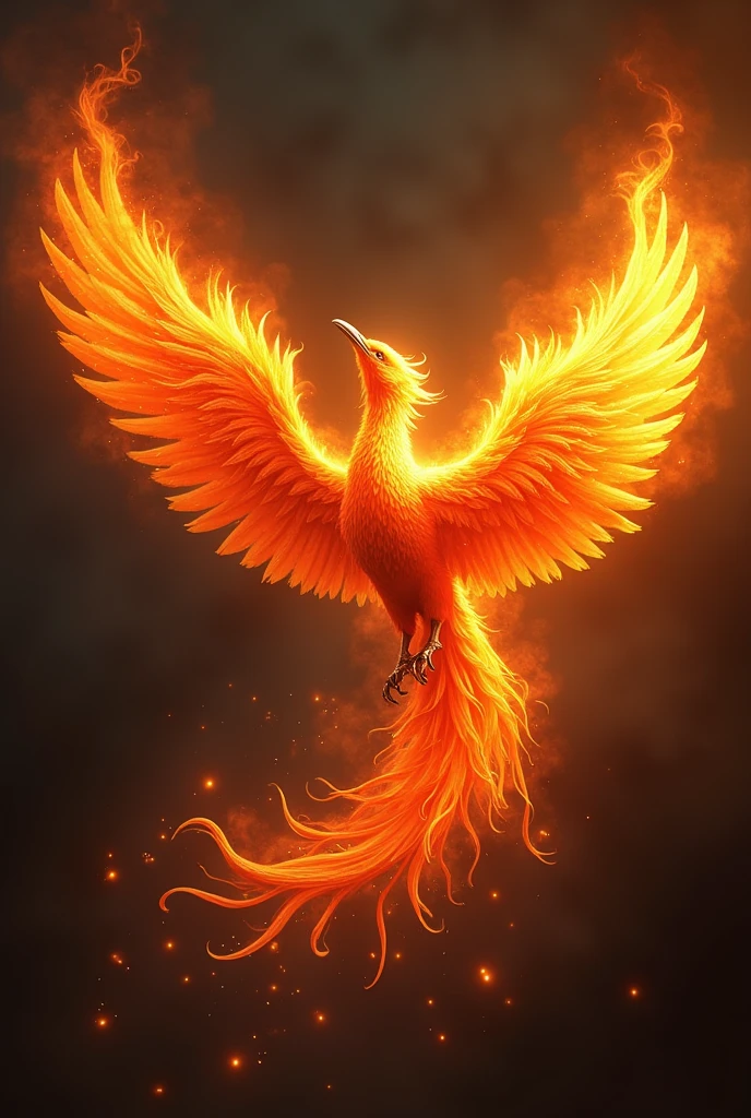 A flame in the shape of a phoenix