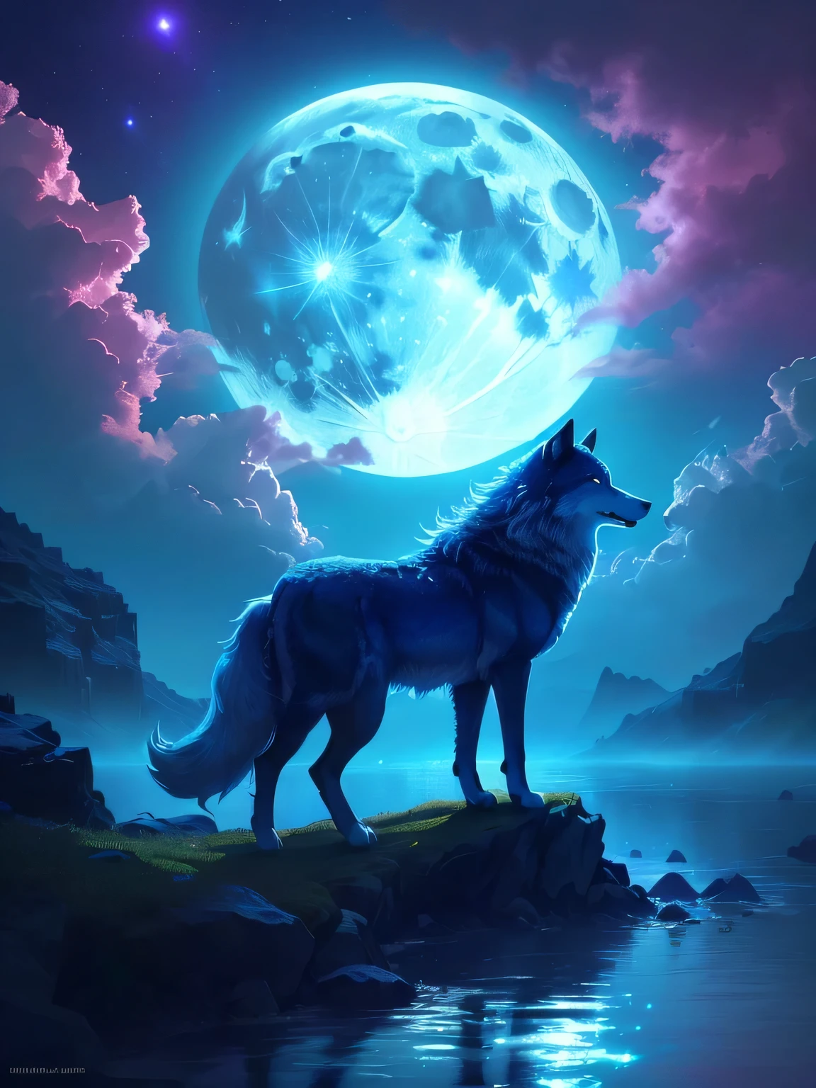 Wolf standing on a rock in front of a full moon, blue Wolf, the Wolf howls at the moon, great Wolf, Wolf howling at full moon, Wolf, HD Wallpapers, HD Wallpapers, lone Wolf, wallp, High quality desktop wallpaper, Playing the lute to a cow, furry Wolf, photo of Wolf, Amazing wallpapers, fantasy Wolf portrait, High quality wallpaper