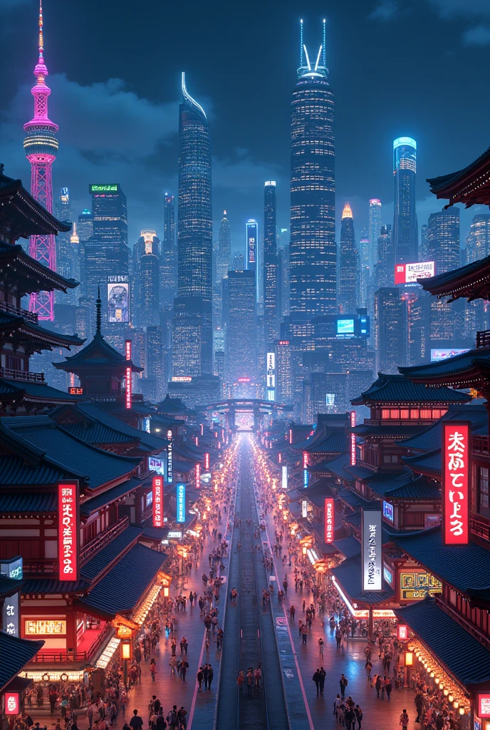 Japan city at night  