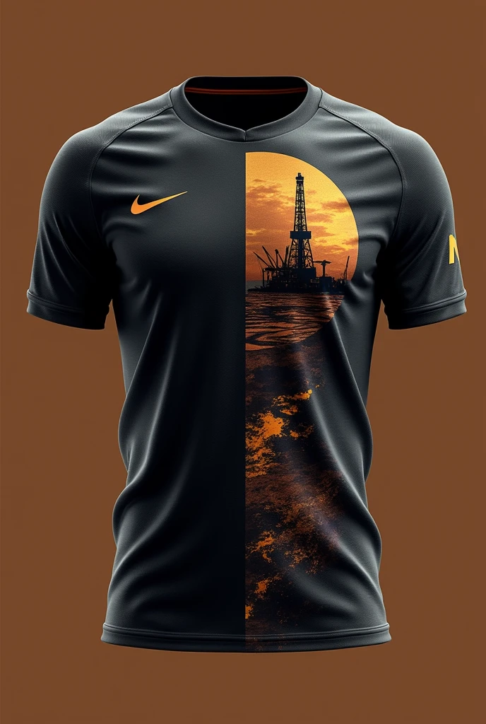 Create an image of a football shirt for the Petroleum Engineering course

