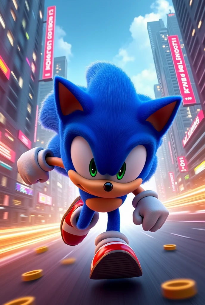 Digital birthday invitation with sonic theme


