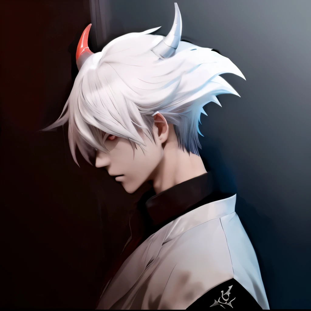 anime - style image of a man with black hair and horns, demon boy, ken kaneki, kaneki ken, handsome japanese demon boy, made with anime painter studio, white haired, fit male demon with white horns, by Shitao, digital art from danganronpa, killua zoldyck black hair, portrait demon half human