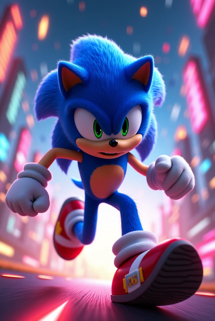 Digital birthday invitation with sonic theme. Set party date, time and place.
