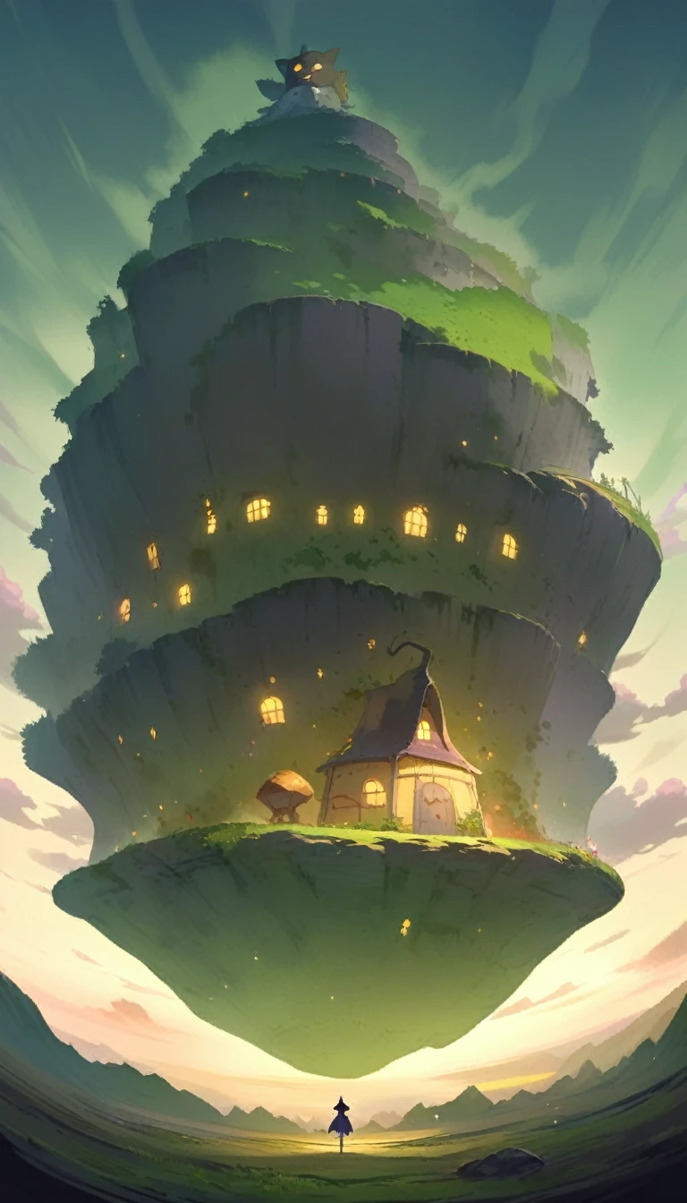 ultrawide landscape aesthetic,Studio ghibli inspired aesthetic, No People ,Witchy room