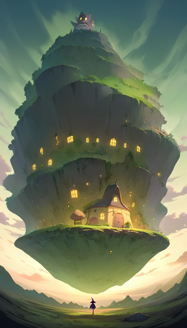 ultrawide landscape aesthetic,Studio ghibli inspired aesthetic, No People ,Witchy room