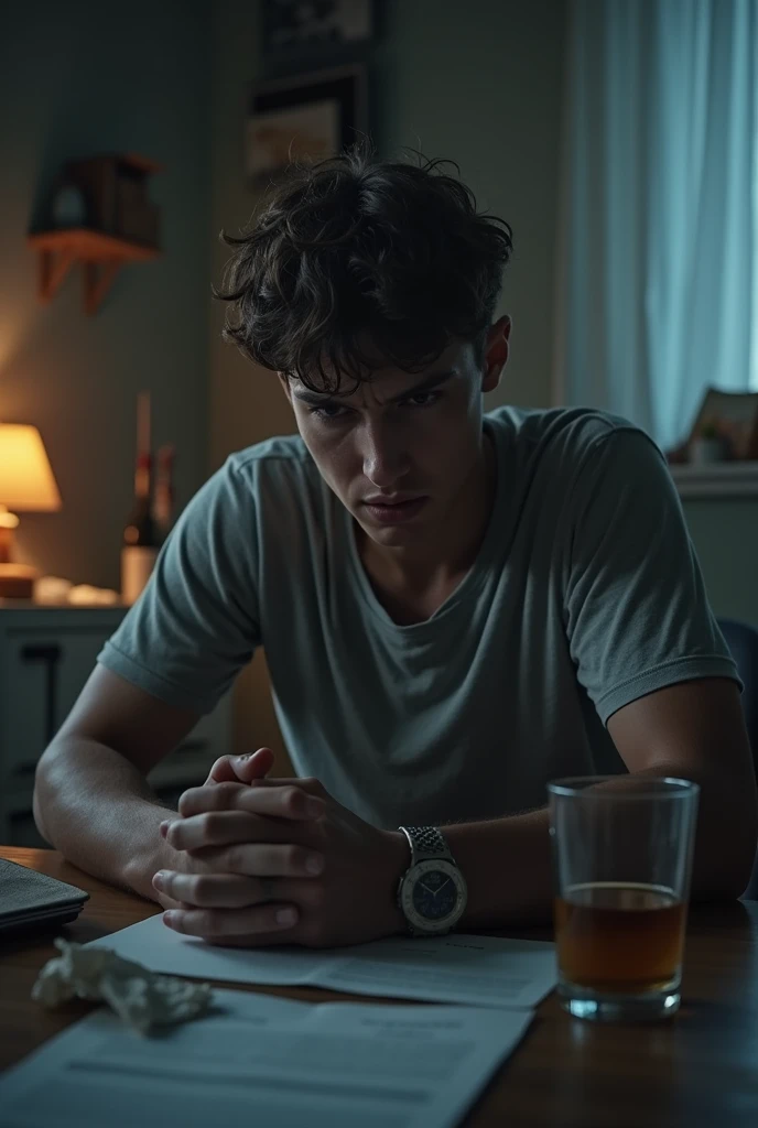 A sad young man who loses his job 