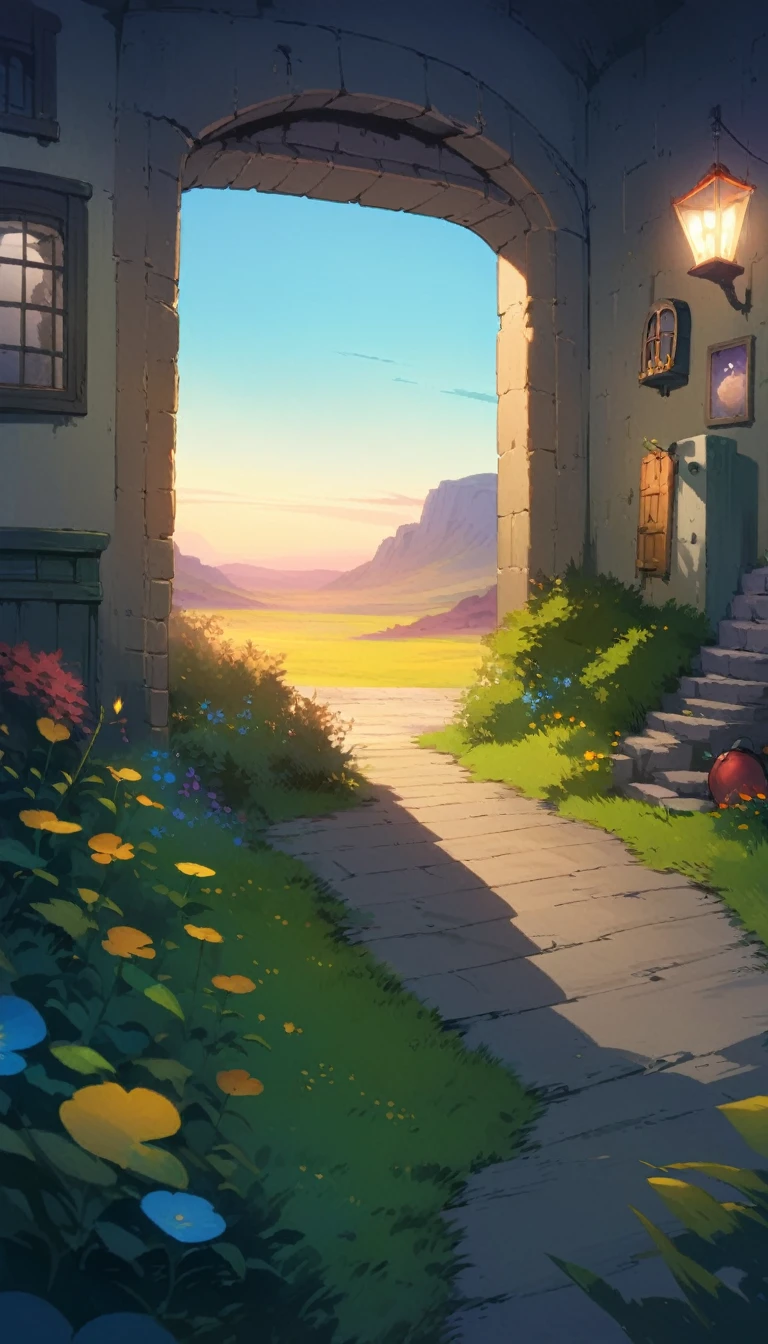 ultrawide landscape aesthetic,Studio ghibli inspired aesthetic, No People ,Witchy room