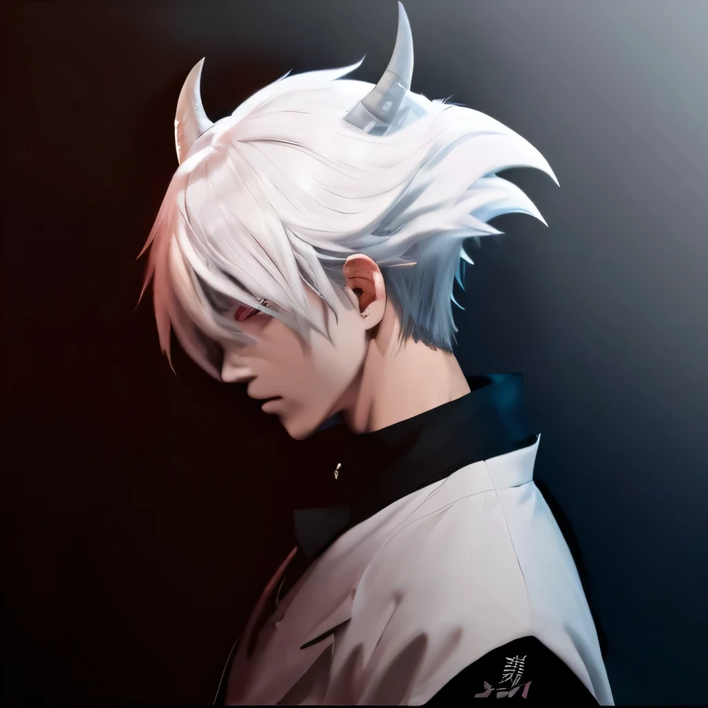 anime - style image of a man with black hair and horns, demon boy, ken kaneki, kaneki ken, handsome japanese demon boy, made with anime painter studio, white haired, fit male demon with white horns, by Shitao, digital art from danganronpa, killua zoldyck black hair, portrait demon half human