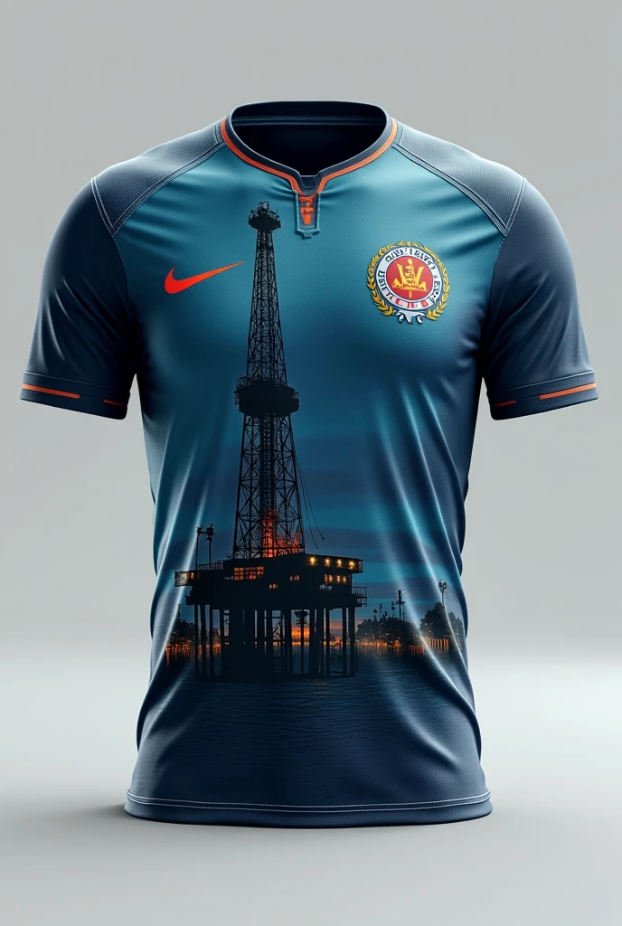 Create an image of a football shirt for the Petroleum Engineering course, with few details

