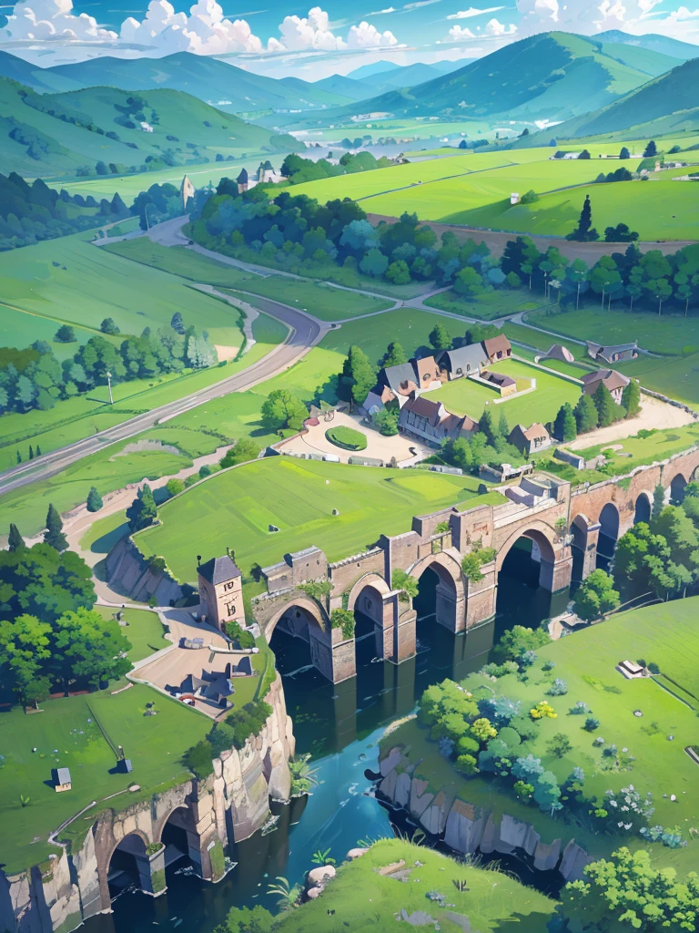 A scenic road winding through a lush, verdant valley, picturesque countryside landscape, detailed scenic vista, beautiful rolling hills and valleys, lush rural landscape, stunning wallpaper quality scenery, exquisite landscape painting, idyllic summer countryside, masterpiece landscape illustration, (best quality,8k,highres,masterpiece:1.2),ultra-detailed,(realistic,photorealistic,photo-realistic:1.37),HDR,UHD,studio lighting,extreme detail description,professional,vivid colors,landscape