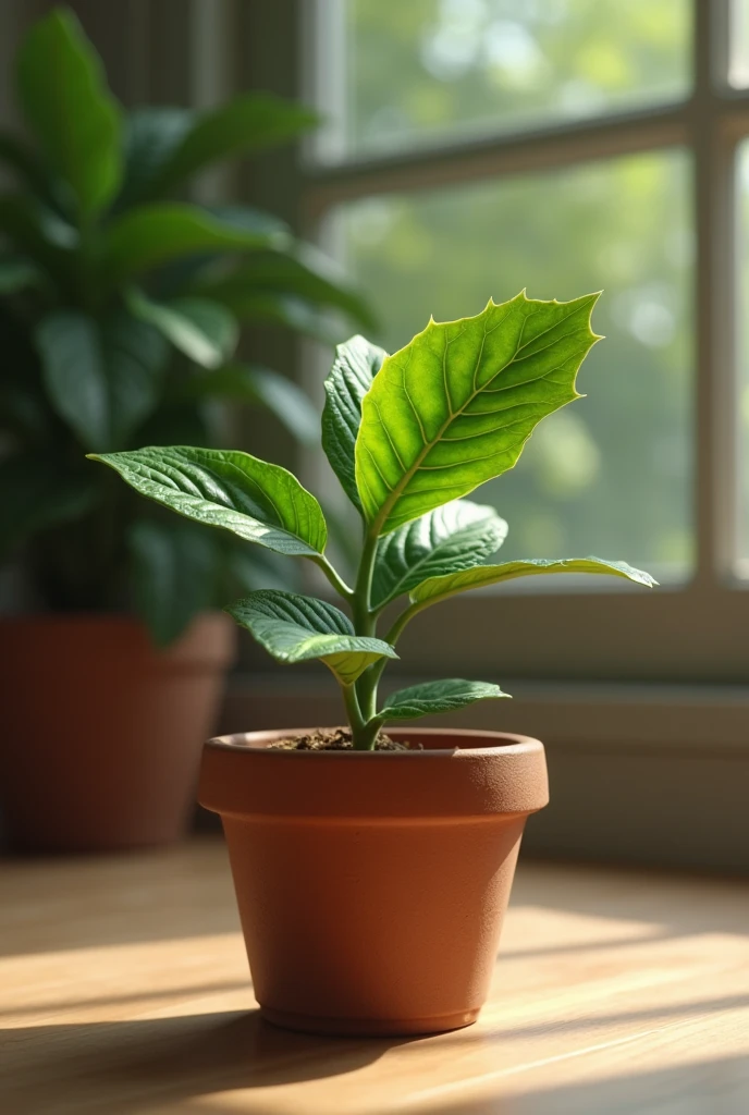 (photorealism:1.2), A leaf doing a dance in the pot
