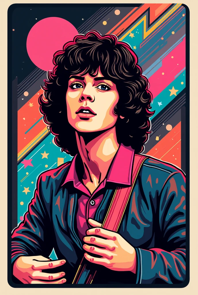 can you create a 1980s pop culture poster that is easy to draw 