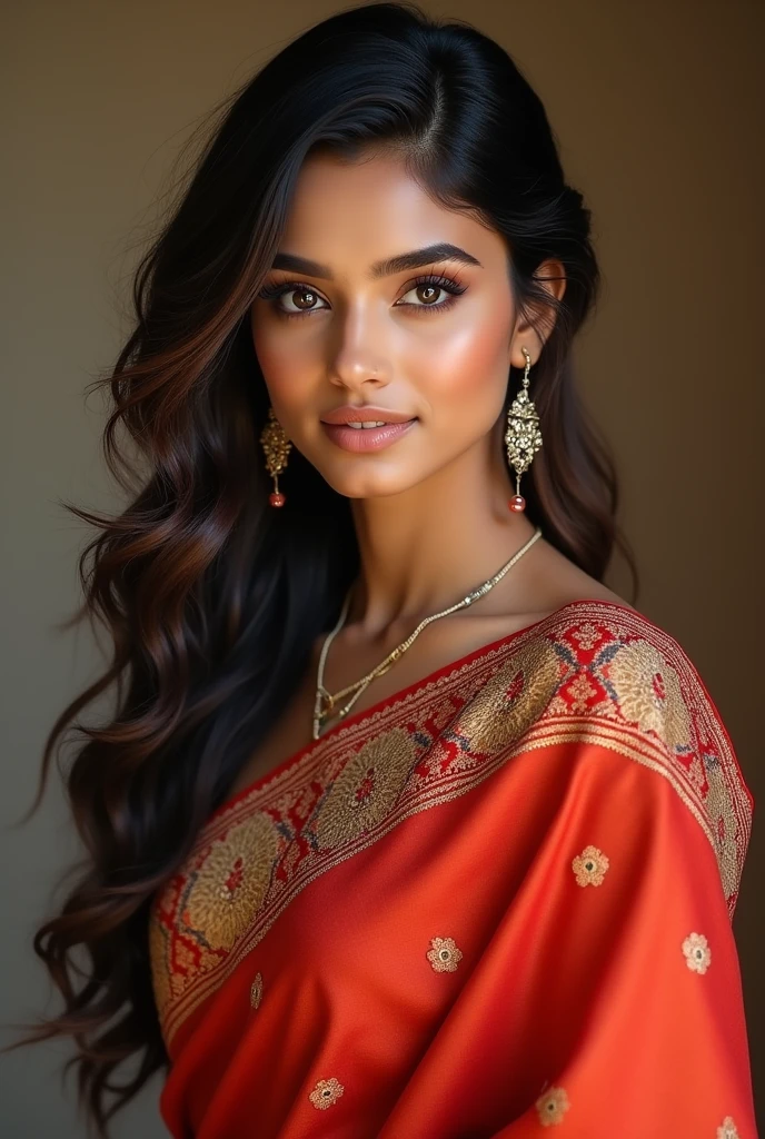 Hot indian girl with saree. Cute face