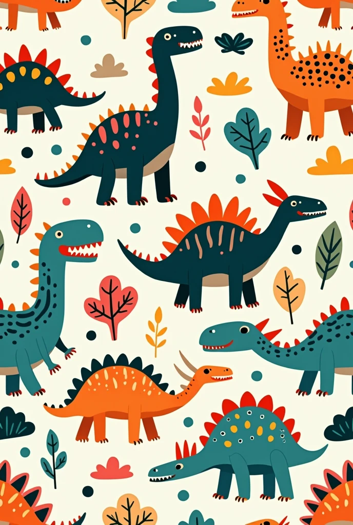 Cartoon dinosaur pattern