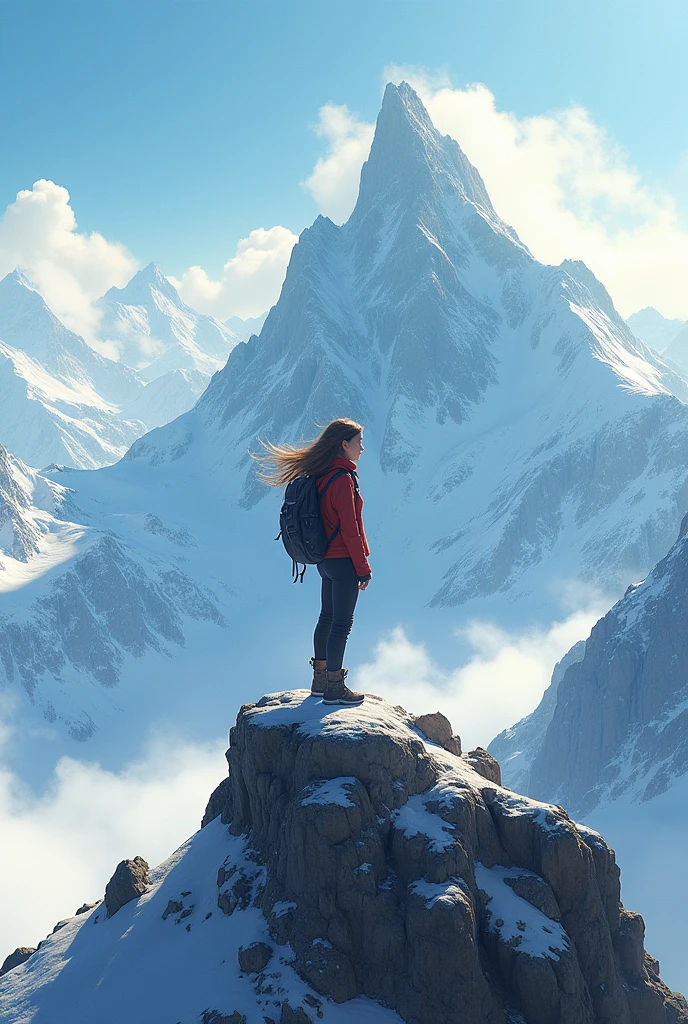 Girl on mountain 