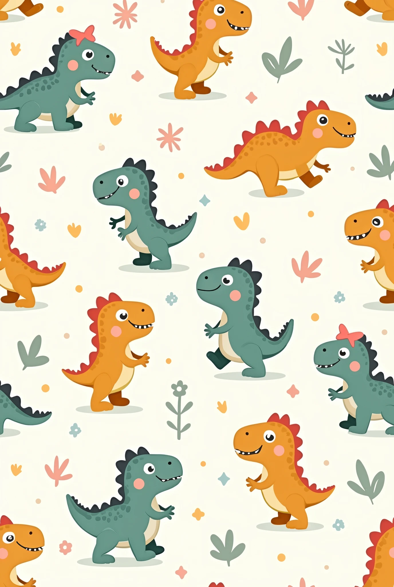 Cute cartoon dinosaur pattern