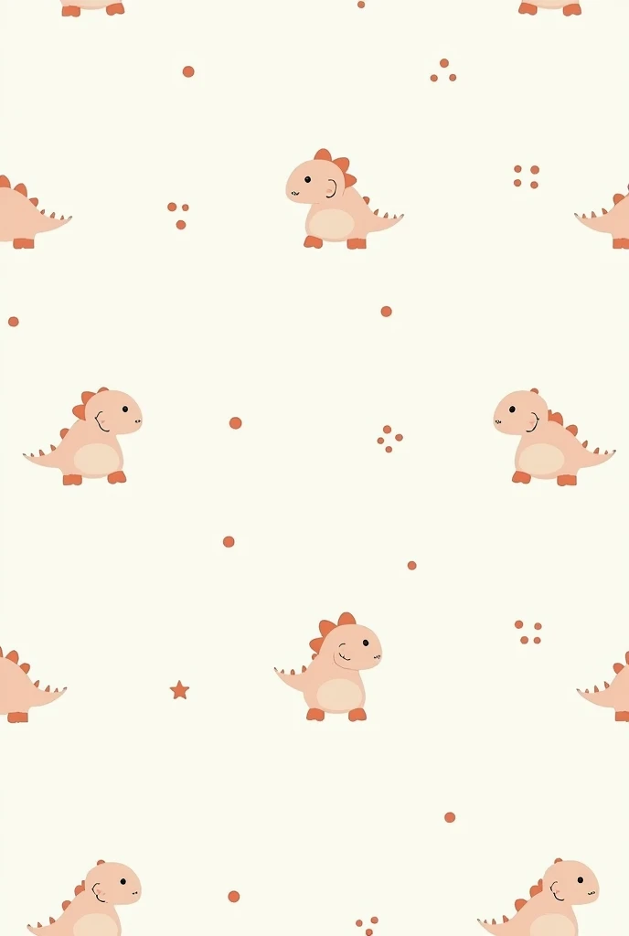 Minimalist cute cartoon dinosaur pattern
