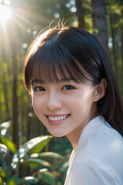 (8k, RAW photo, best quality, masterpiece), (photorealistic), outstanding details, ultra-high resolution, anatomically correct, textured skin, (Extremely precise and accurate anatomy),
Ultra Detailed Face, Detailed Eyes,
(Cute Japanese girl), light smile,
A potter working in her studio in the forest, She makes pots out of clay,
cinematic lighting in the hair, hair light, wind in the hair,
A square in the forest,
(backlighting),
(reflection light from below:1.4),
atmospheric perspective, depth of field,
(dramatic lighting), cinematic lighting,