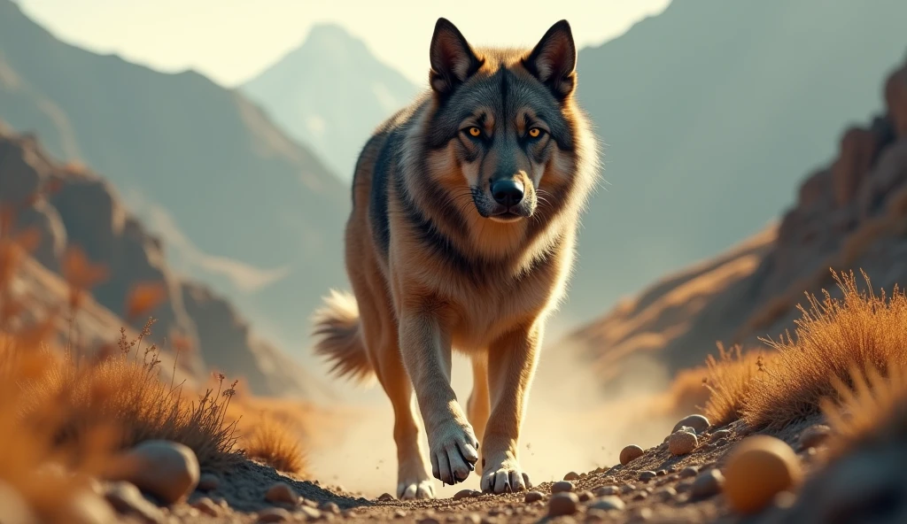 hyper-realistic, photo, Realism, cinematography, 8k,4k, (Images of the Afghan Kuchi in its natural environment) The Kuchi Afghan is a lesser-known but incredibly powerful breed.. Originally from Afghanistan, This dog is known for its endurance and guarding skills.. They are independent and brave, Ideal for protecting livestock in difficult terrain.