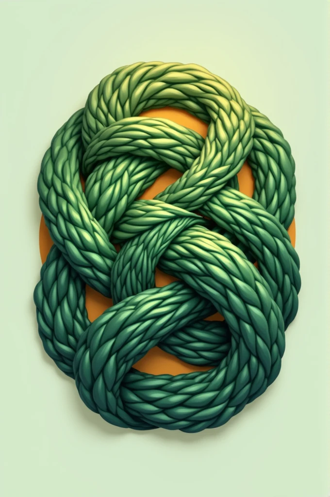 Logo for a store that works with synthetic fiber in furniture manufacturing. It has to have green and gold, and the main element is something referring to something braided with synthetic fiber.