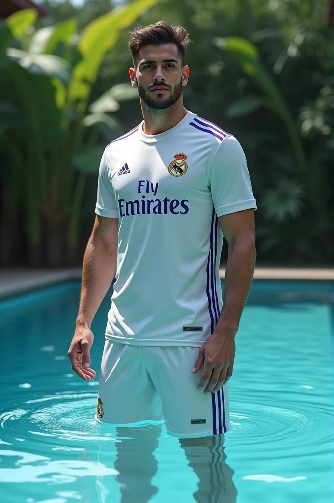 From pool with Real Madrid uniform
