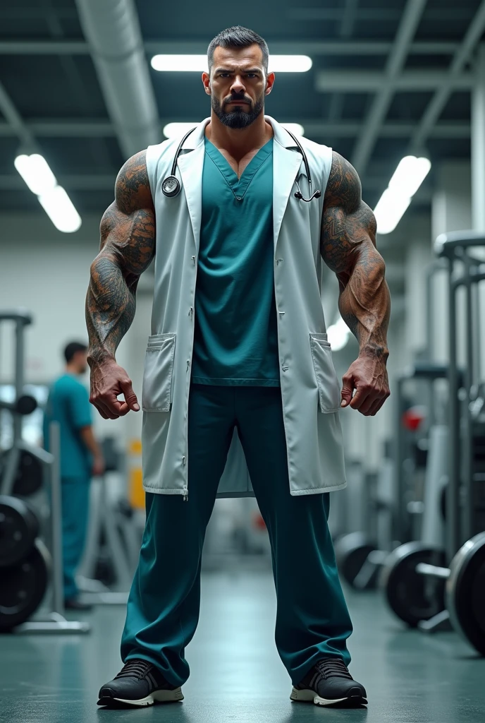A gaint gym worker doctor