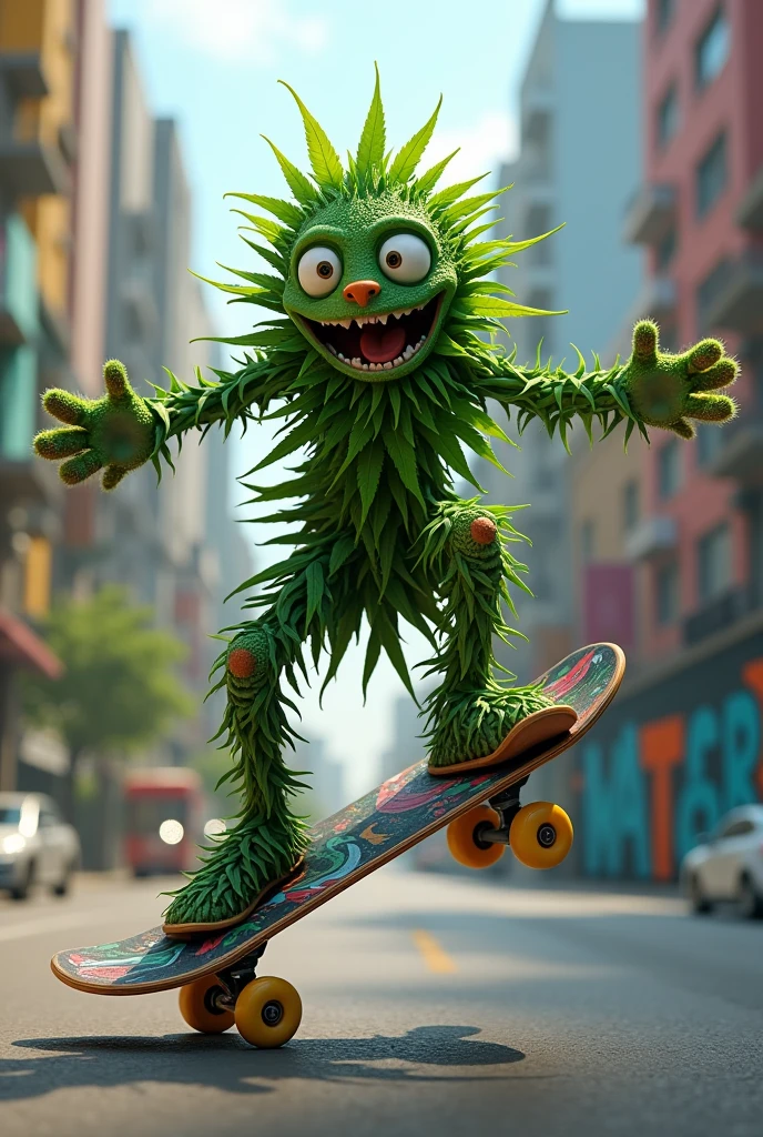 Cannabis qui fait du skate
